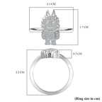 Luxuriant Round Cut Lab Grown Diamond (SI-GH) Ring in Rhodium Overlay Sterling Silver 0.25 Ct.