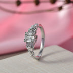 Luxuriant Lab Grown Diamond (SI-GH) Ring in Rhodium Overlay Sterling Silver 0.51 Ct.