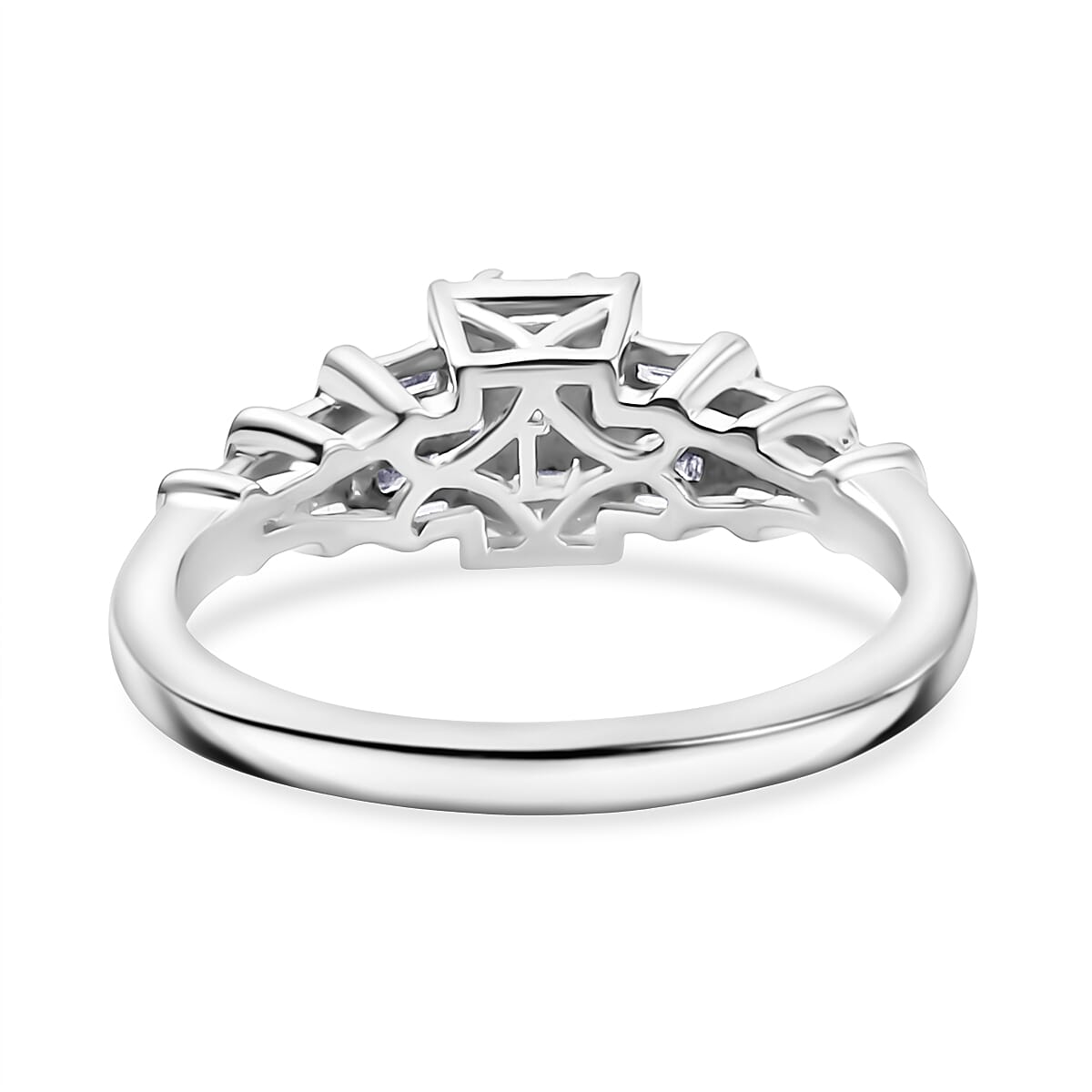 LUXURIANT 0.5 Ct. Lab Grown Diamond Cluster Ring in Rhodium Overlay Sterling Silver 8253615 5