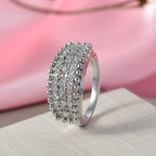 Luxuriant Lab Grown Diamond (SI-GH) Ring in Rhodium Overlay Sterling Silver 1.00 Ct, Silver Wt. 5.50 Gms.
