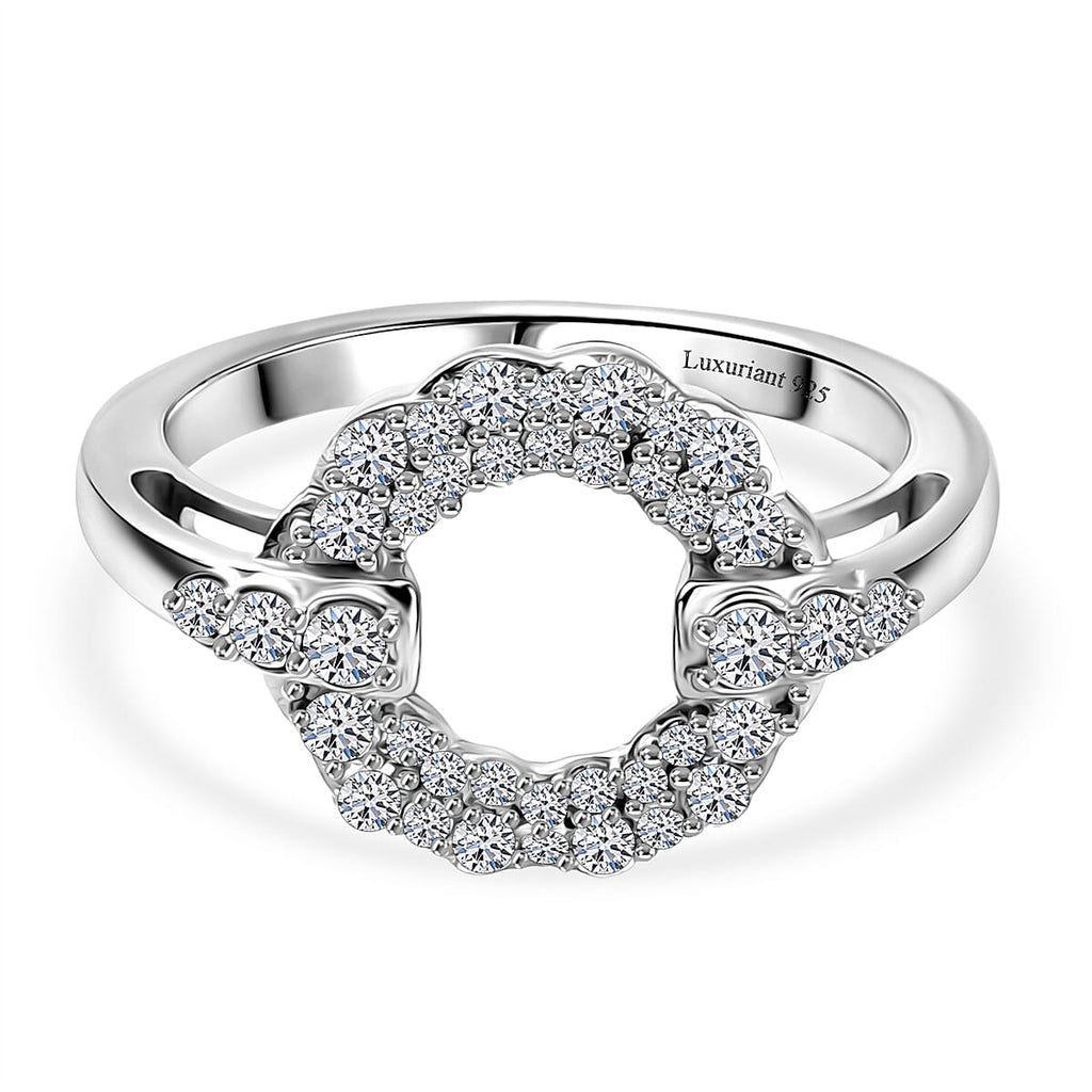 Luxuriant Lab Grown Diamond (SI-GH) Ring in Rhodium Overlay Sterling Silver 0.50 Ct.