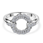Luxuriant Lab Grown Diamond (SI-GH) Ring in Rhodium Overlay Sterling Silver 0.50 Ct.