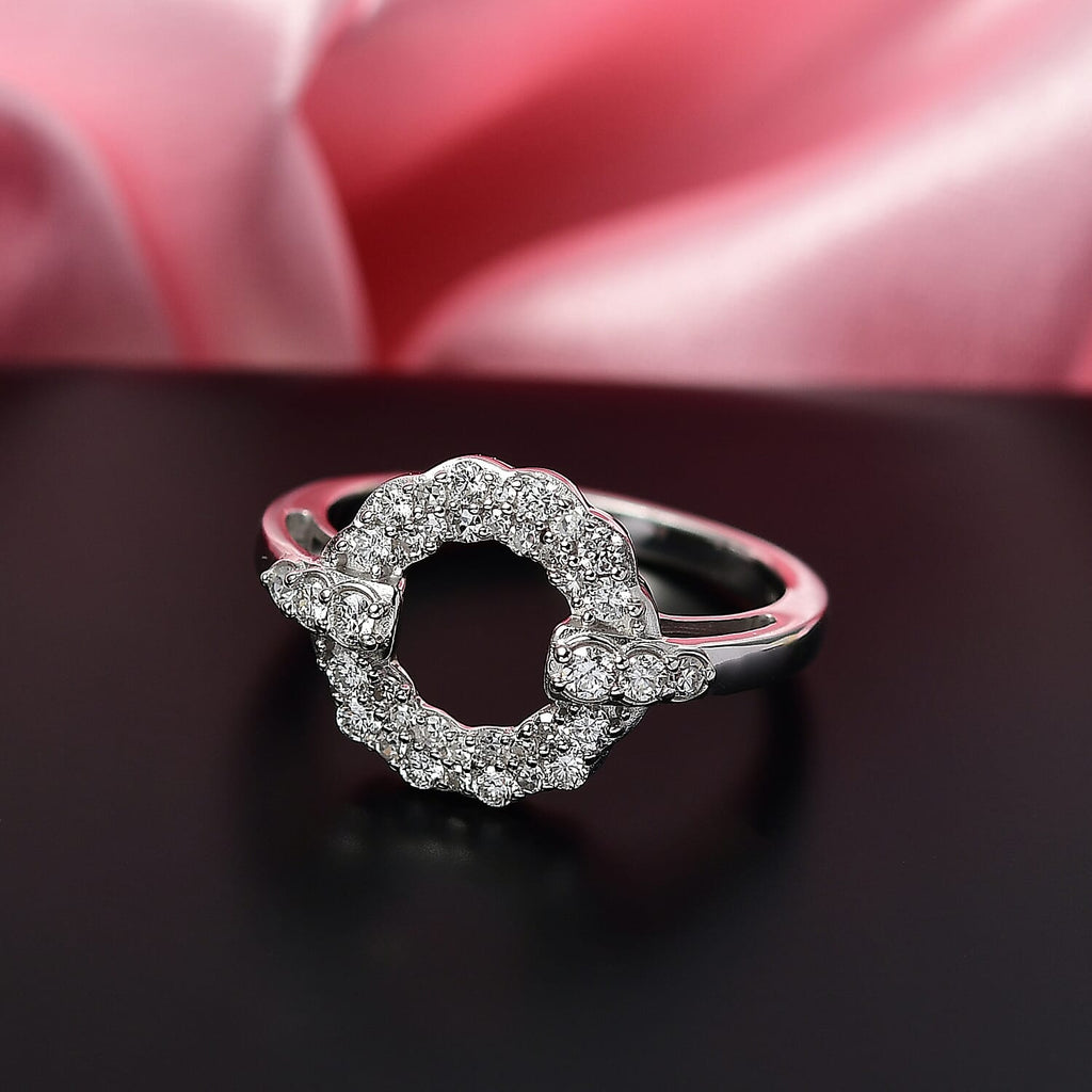 Luxuriant Lab Grown Diamond (SI-GH) Ring in Rhodium Overlay Sterling Silver 0.50 Ct.
