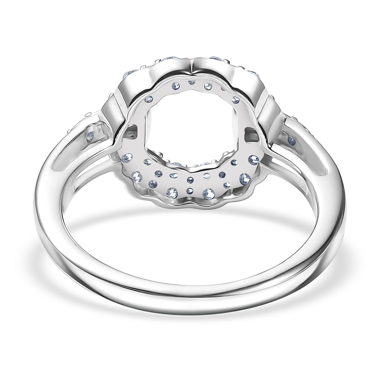 LUXURIANT 0.5 Ct. Lab Grown Diamond Circle of Life Ring in Rhodium Overlay Sterling Silver (SI-GH) 8276309 5