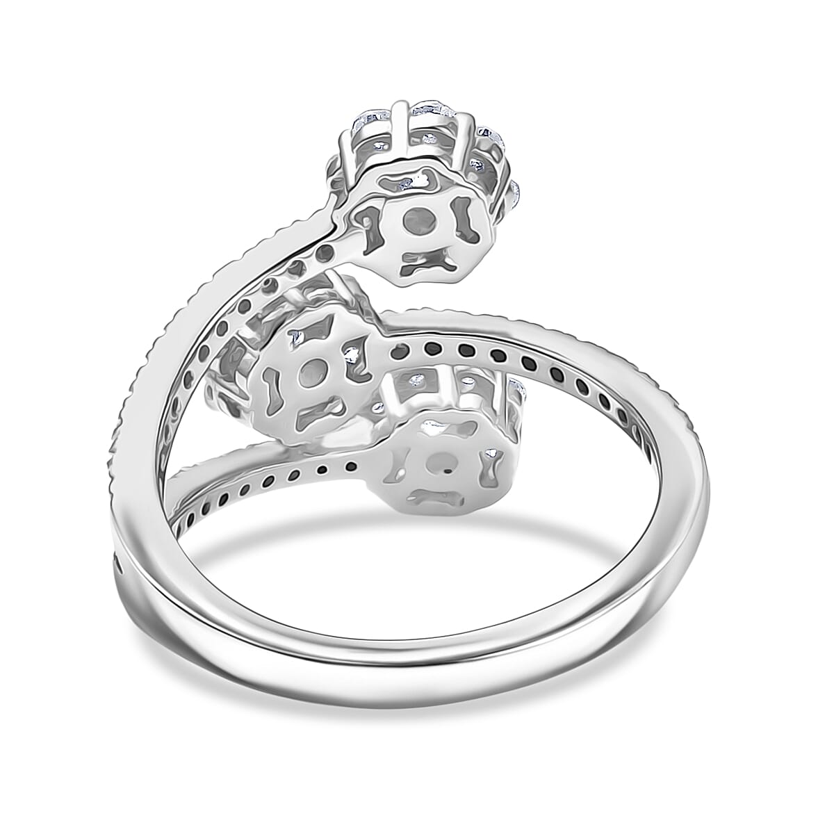 LUXURIANT 1 Ct. Lab Grown Diamond Floral Ring in Rhodium Overlay Sterling Silver 8313546 5