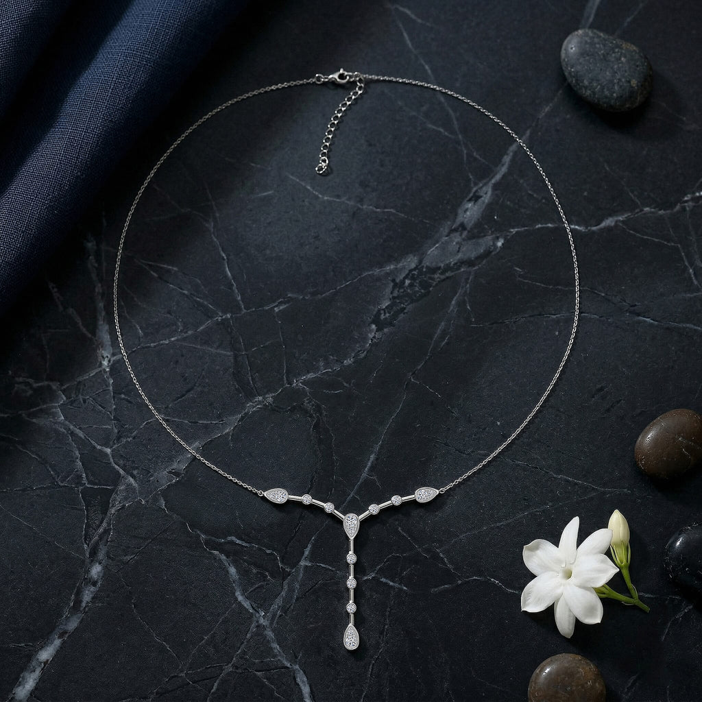 Luxuriant -  Lab Grown Diamond (VS E-F)  Necklace (Size - 20-2 Ext) in Rhodium Overlay Sterling Silver 1.00 Ct.