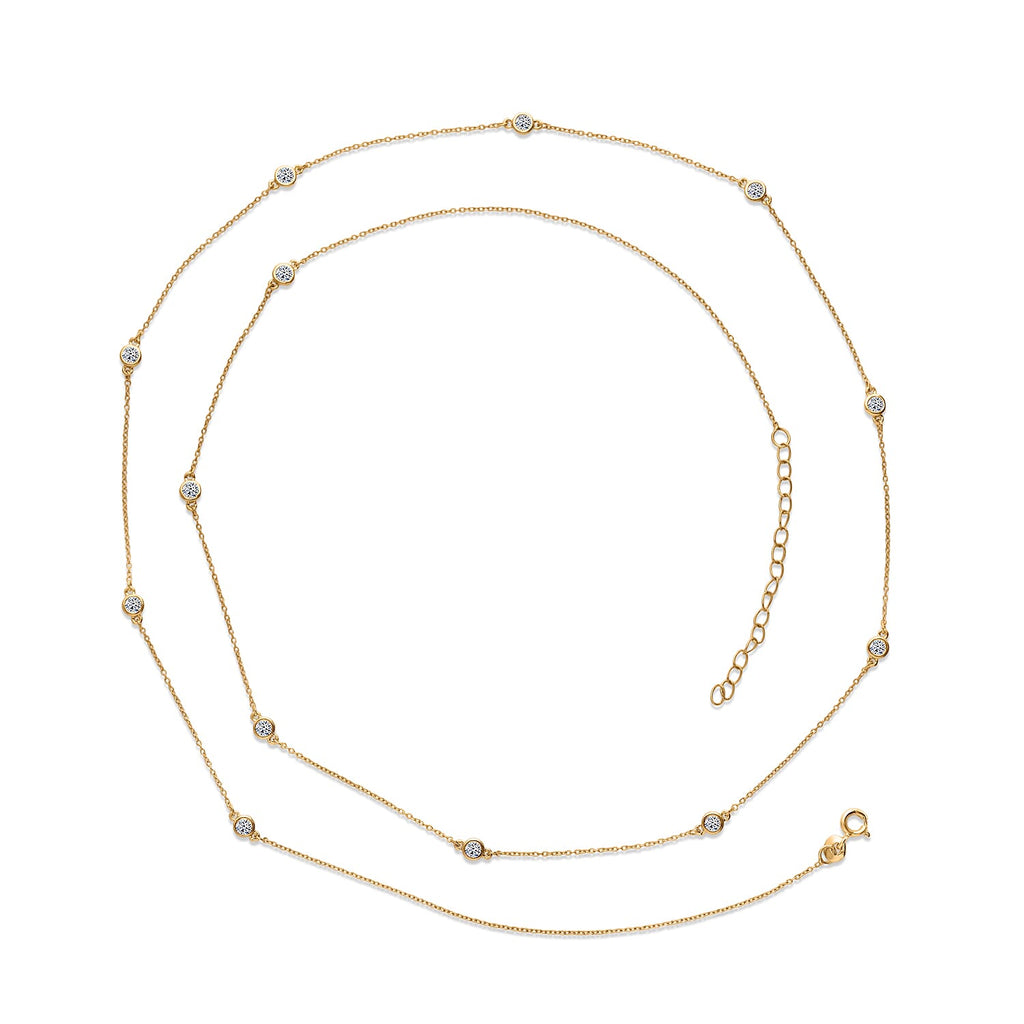 Luxuriant - Lab Grown Diamond (SI-G-H) Necklace (Size - 30-2 Ext) in 18K Vermeil Yellow Gold Plated Sterling Silver 1.00 Ct.