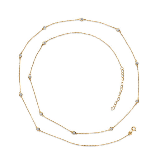 Luxuriant - Lab Grown Diamond (SI-G-H) Necklace (Size - 30-2 Ext) in 18K Vermeil Yellow Gold Plated Sterling Silver 1.00 Ct.