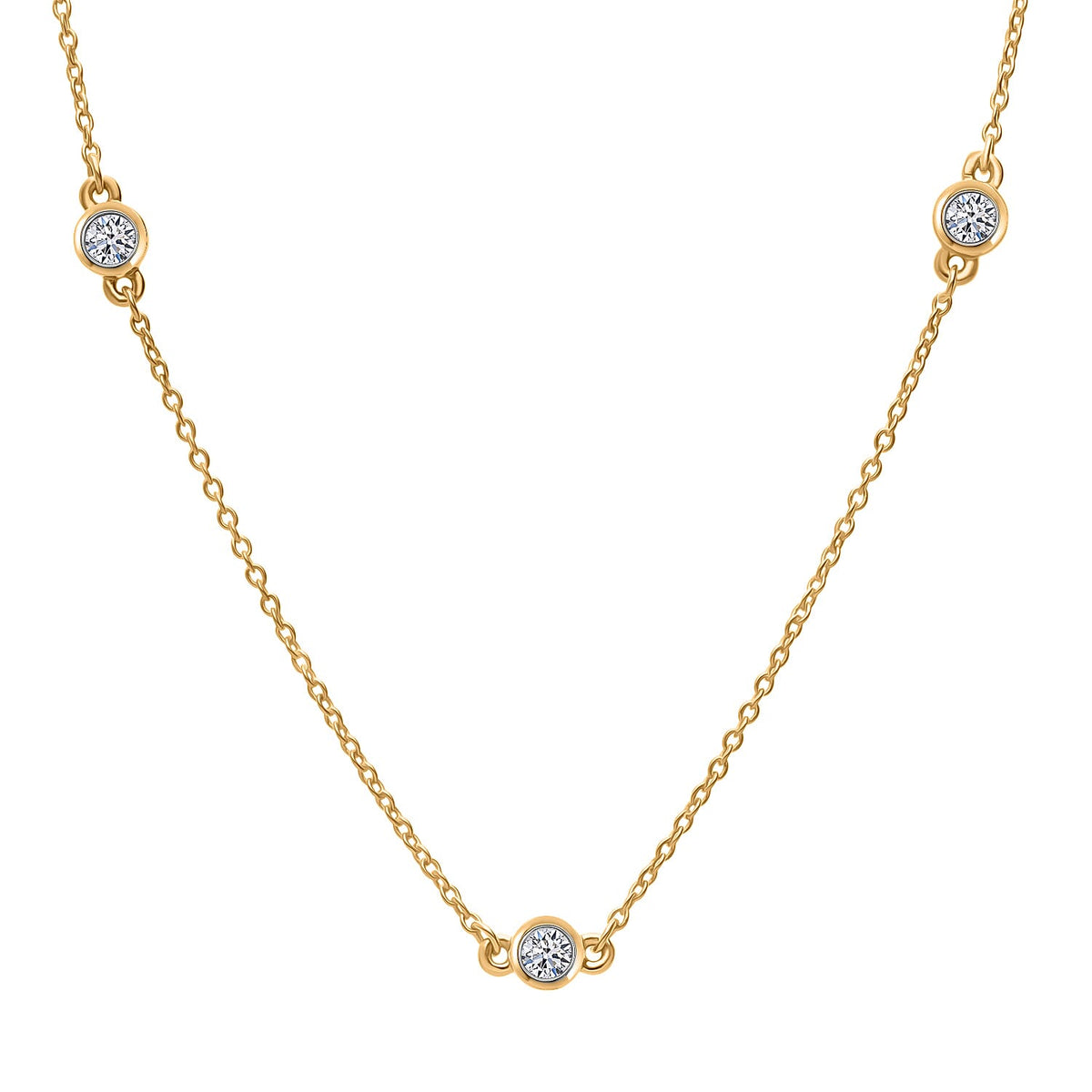 Luxuriant - Lab Grown Diamond (SI/G-H) Necklace (Size - 30+2 Ext) in 18K Vermeil Yellow Gold Plated Sterling Silver 1.00 Ct. 8563536 4