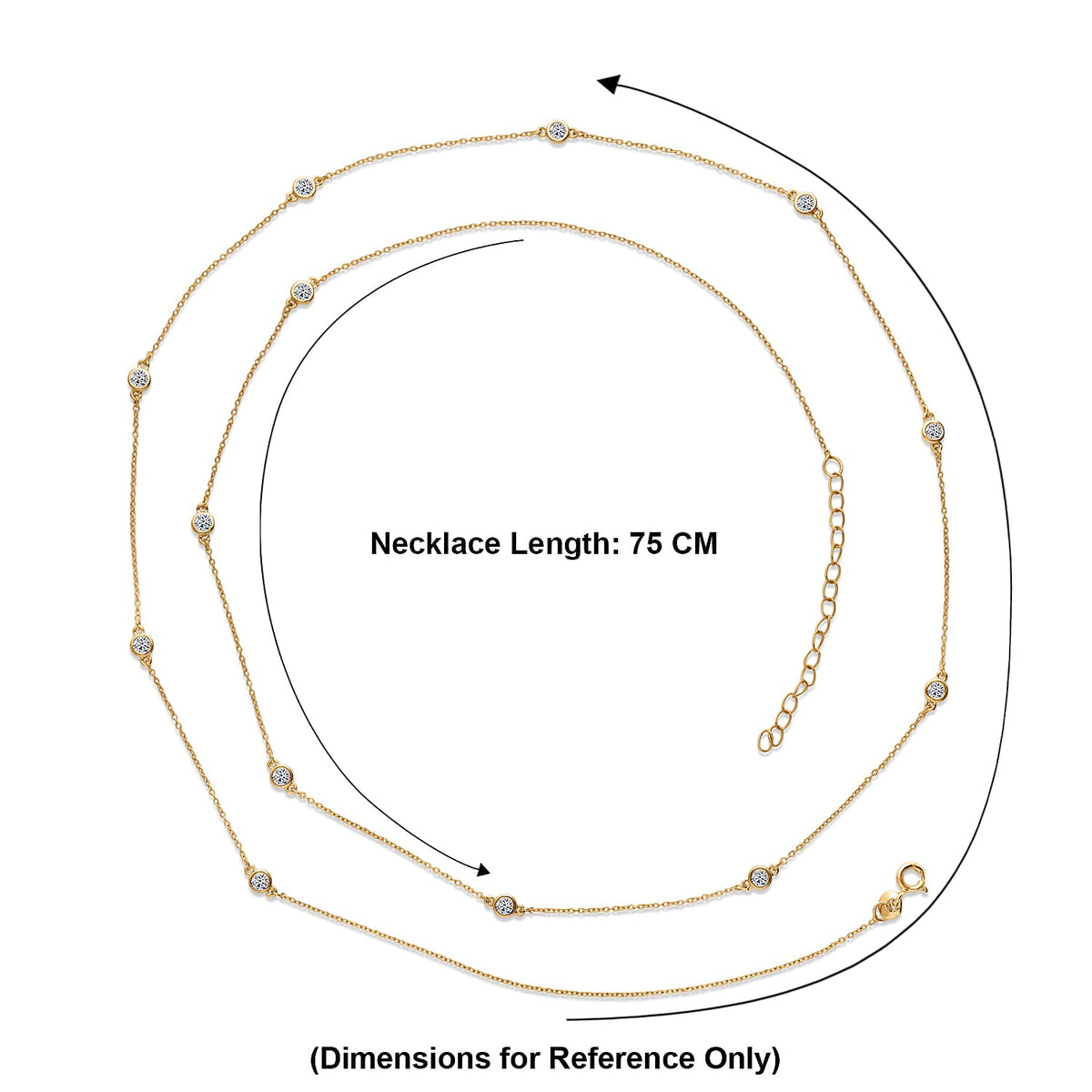 Luxuriant - Lab Grown Diamond (SI/G-H) Necklace (Size - 30+2 Ext) in 18K Vermeil Yellow Gold Plated Sterling Silver 1.00 Ct. 8563536 6