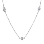 Luxuriant - Lab Grown Diamond (SI-G-H) Necklace (Size - 30-2 Ext) in Rhodium Overlay Sterling Silver 1.00 Ct.