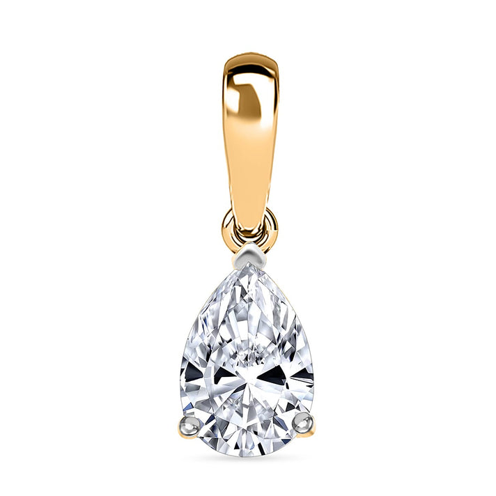 LUXURIANT 0.5 Ct. Lab Grown Diamond Pear-Cut Pendant in 18K Vermeil Yellow Gold Plated Sterling Silver (SI) 8548530 1