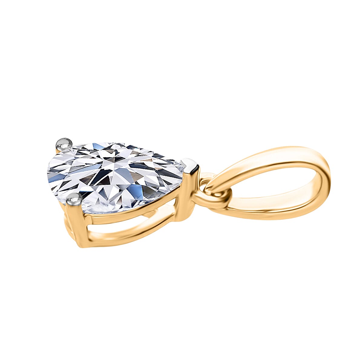 LUXURIANT 0.5 Ct. Lab Grown Diamond Pear-Cut Pendant in 18K Vermeil Yellow Gold Plated Sterling Silver (SI) 8548530 4