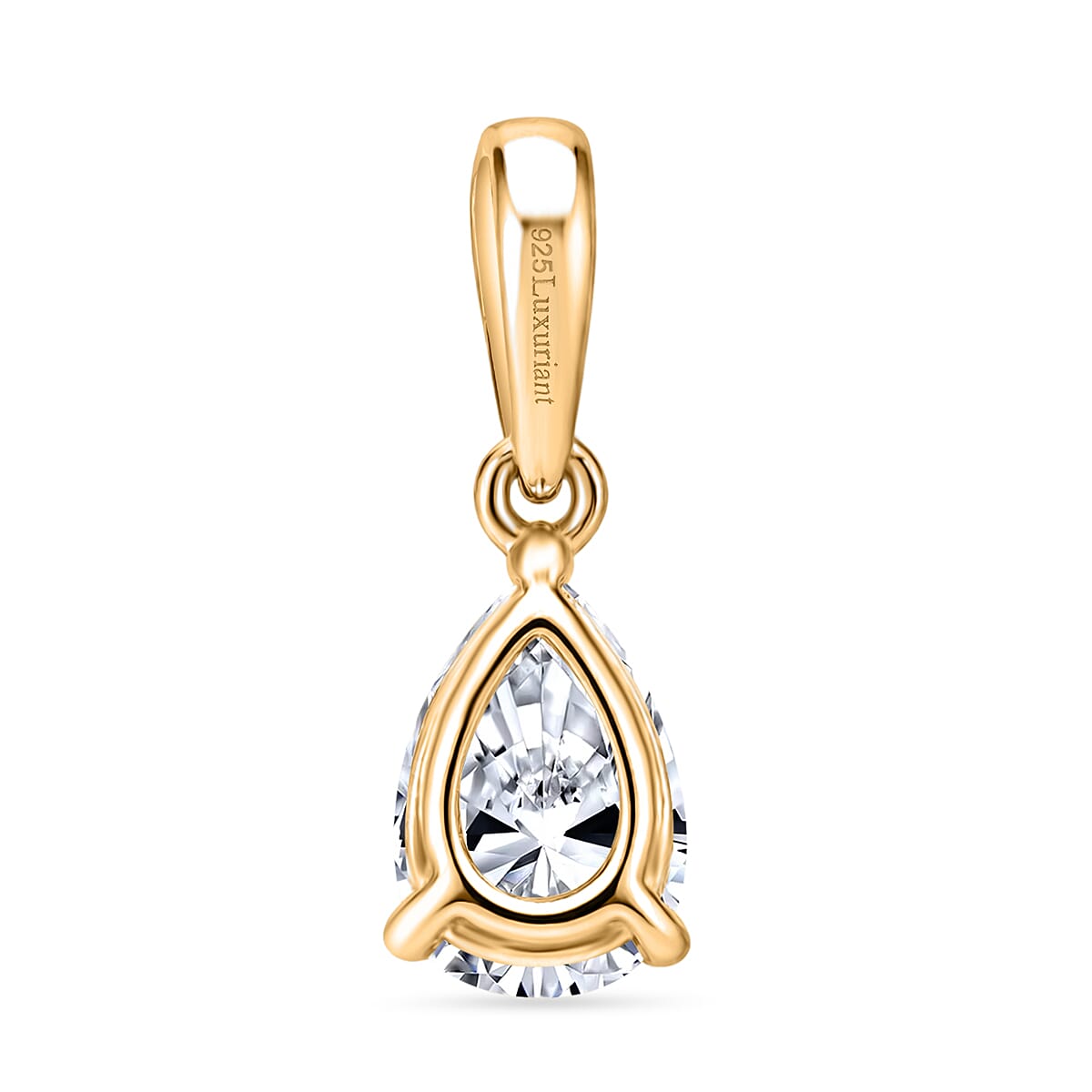 LUXURIANT 0.5 Ct. Lab Grown Diamond Pear-Cut Pendant in 18K Vermeil Yellow Gold Plated Sterling Silver (SI) 8548530 5