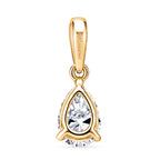 Luxuriant - Lab Grown Diamond (SI) Pear Pendant in 18K Vermeil Yellow Gold Plated Sterling Silver 0.50 Ct.
