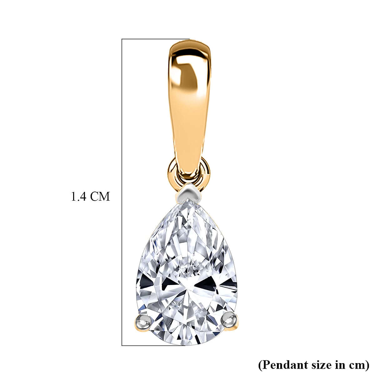 LUXURIANT 0.5 Ct. Lab Grown Diamond Pear-Cut Pendant in 18K Vermeil Yellow Gold Plated Sterling Silver (SI) 8548530 6
