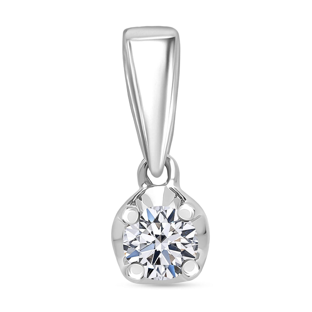 Luxuriant - Lab Grown Diamond Solitaire Pendant in Rhodium Overlay Sterling Silver