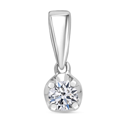 Luxuriant - Lab Grown Diamond Solitaire Pendant in Rhodium Overlay Sterling Silver