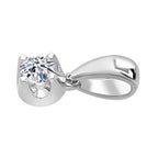 Luxuriant - Lab Grown Diamond Solitaire Pendant in Rhodium Overlay Sterling Silver