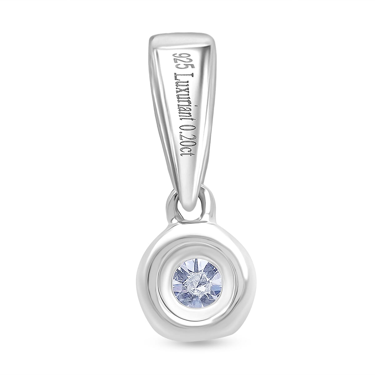 LUXURIANT Lab Grown Diamond Solitaire Pendant in Rhodium Overlay Sterling Silver 8485117 5