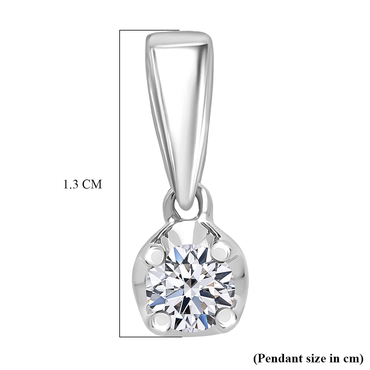 LUXURIANT Lab Grown Diamond Solitaire Pendant in Rhodium Overlay Sterling Silver 8485117 6