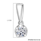 Luxuriant - Lab Grown Diamond Solitaire Pendant in Rhodium Overlay Sterling Silver