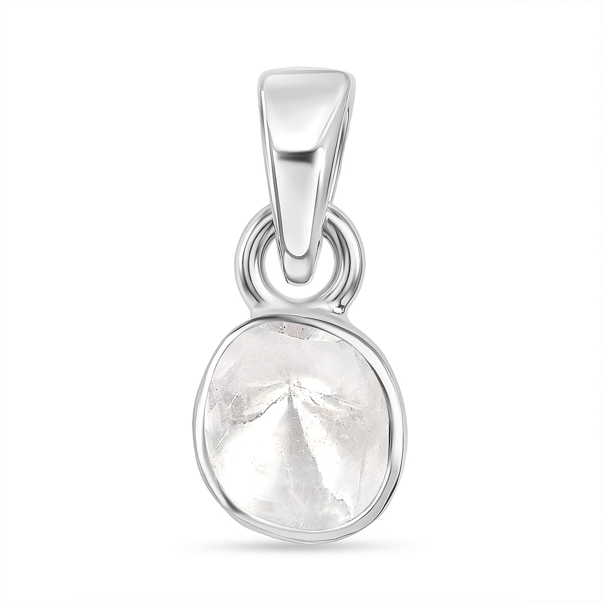 LUXURIANT Lab Grown Diamond Solitaire Pendant in Rhodium Overlay Sterling Silver 8551441 0