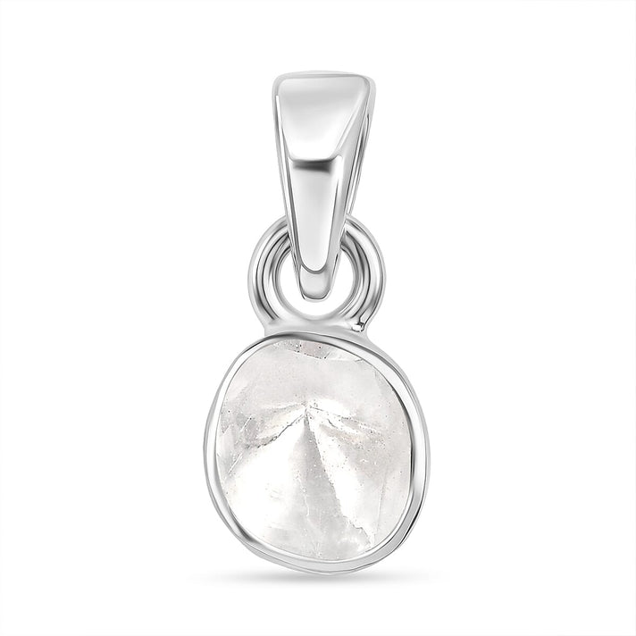 LUXURIANT Lab Grown Diamond Solitaire Pendant in Rhodium Overlay Sterling Silver 8551441 1