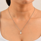 Luxuriant - Lab Grown Diamond Pendant in Rhodium Overlay Sterling Silver