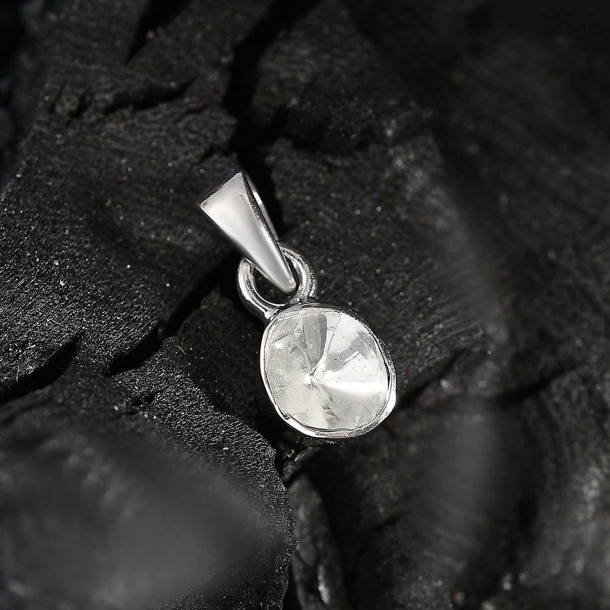 LUXURIANT Lab Grown Diamond Solitaire Pendant in Rhodium Overlay Sterling Silver 8551441 3
