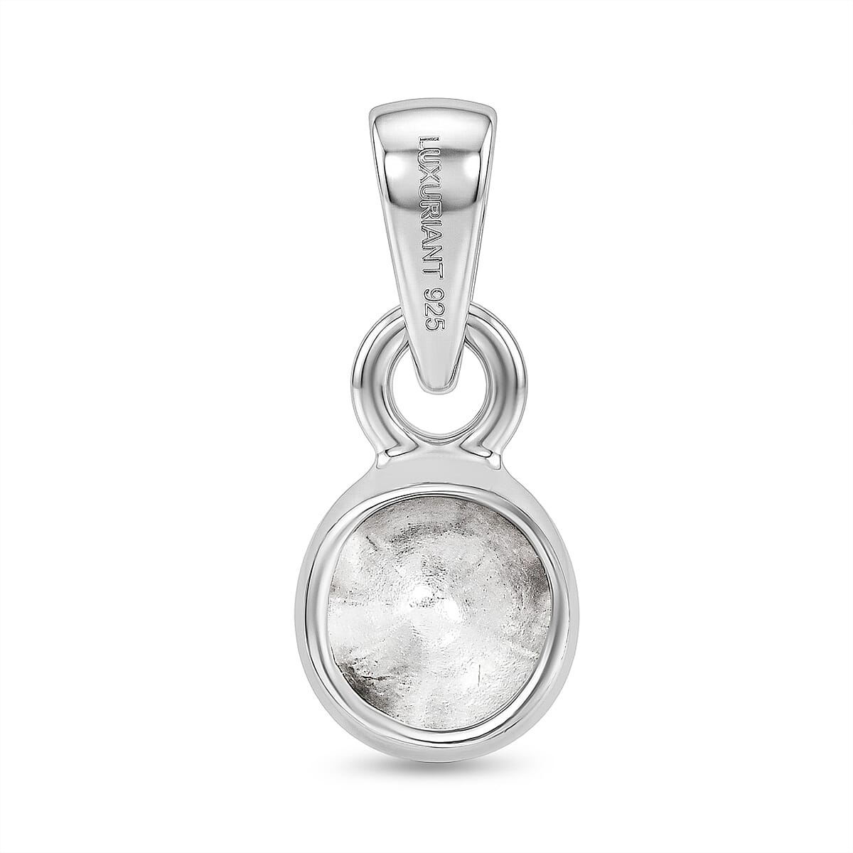 LUXURIANT Lab Grown Diamond Solitaire Pendant in Rhodium Overlay Sterling Silver 8551441 5