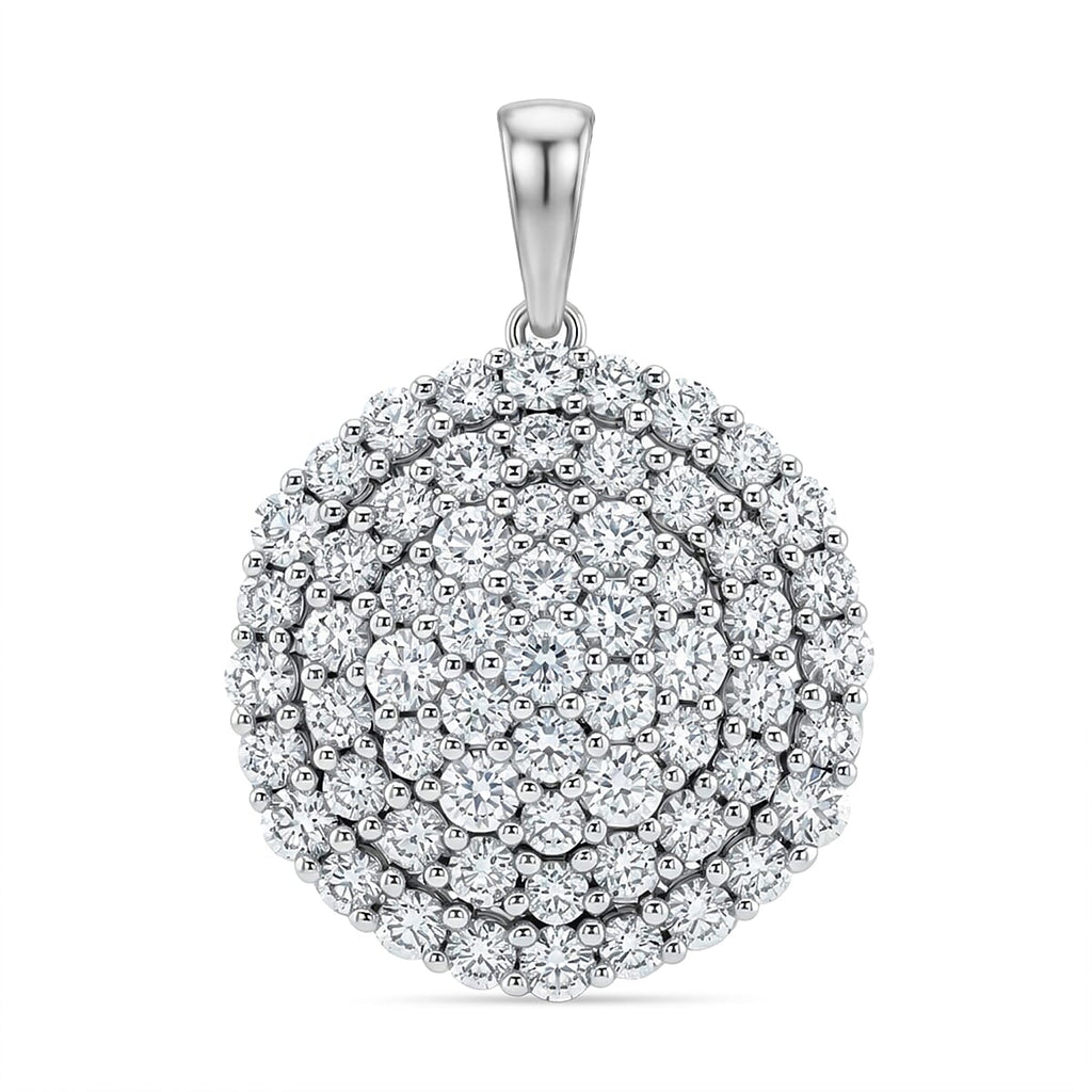 Hollywood Boulevard Collection - Luxuriant Lab Grown Diamond (Si-G-H) Fancy Pendant in Platinum Overlay Sterling Silver 3.00 Ct.
