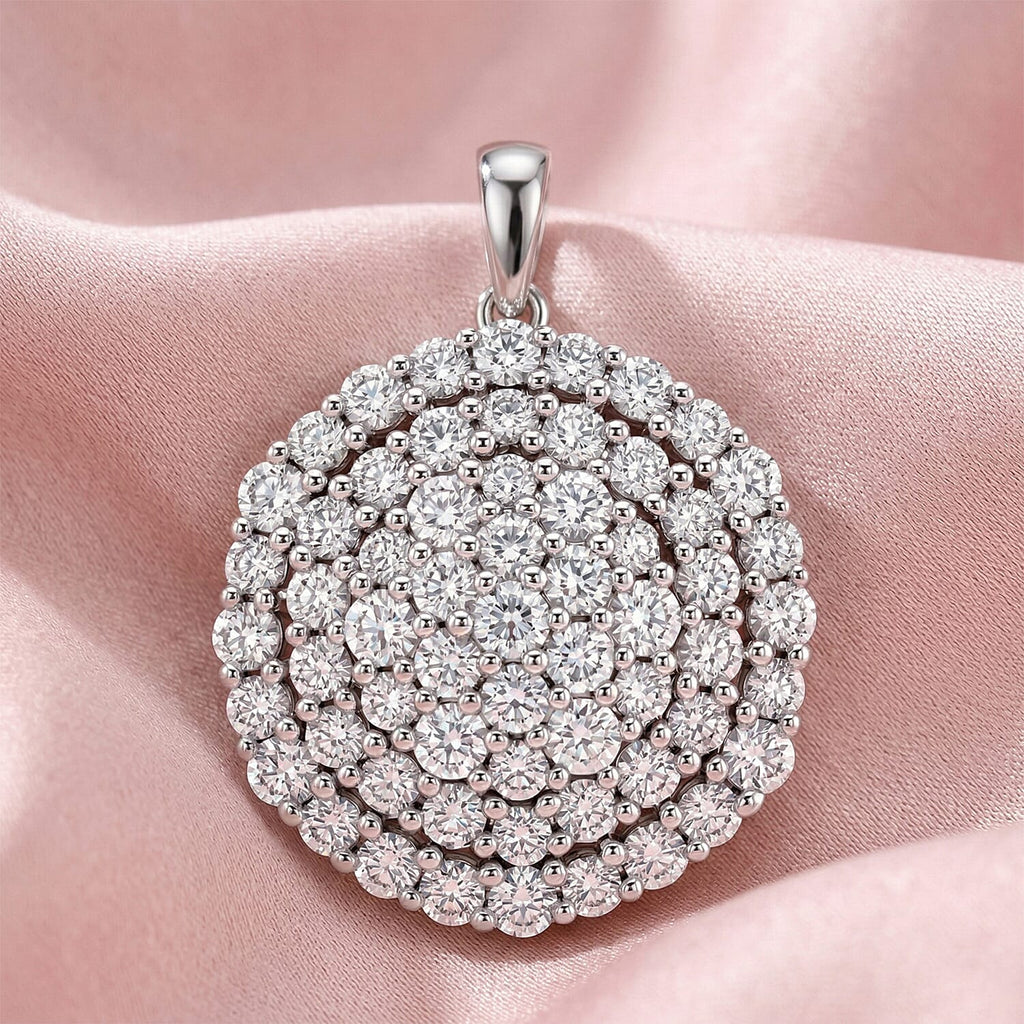 Hollywood Boulevard Collection - Luxuriant Lab Grown Diamond (Si-G-H) Fancy Pendant in Platinum Overlay Sterling Silver 3.00 Ct.