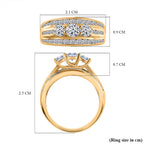 NY Close Out Deal- Luxuriant Lab Grown Diamond (SI-GH) 3 Stone Ring in 18K Vermeil Yellow Gold Plated Sterling Silver 1.25 Ct.