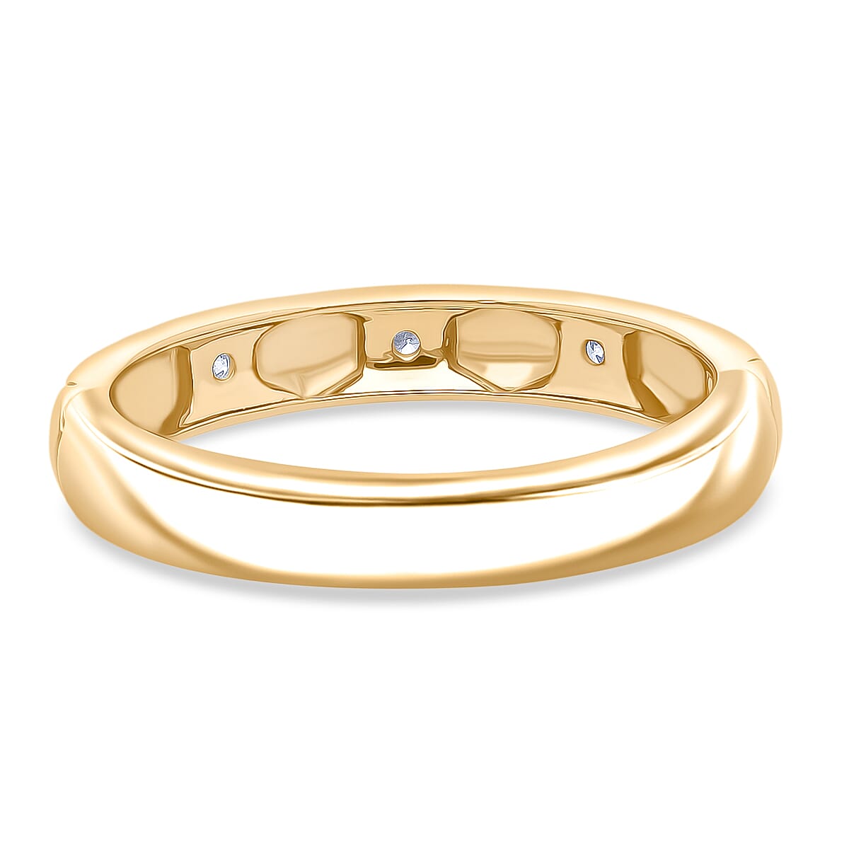 LUXURIANT Lab Grown Diamond 5-Stone Stackable Ring in 18K Vermeil Yellow Gold Plated Sterling Silver (SI-GH) 8312274 4