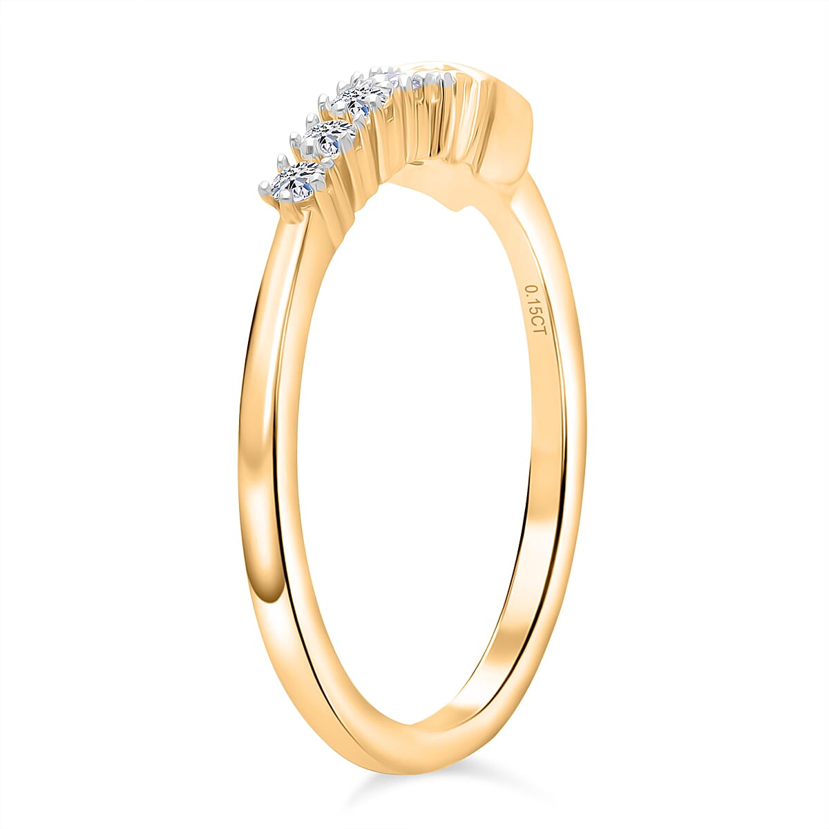 LUXURIANT Lab Grown Diamond 5 Stone Ring in 18K Vermeil Yellow Gold Plated Sterling Silver 8303029 3