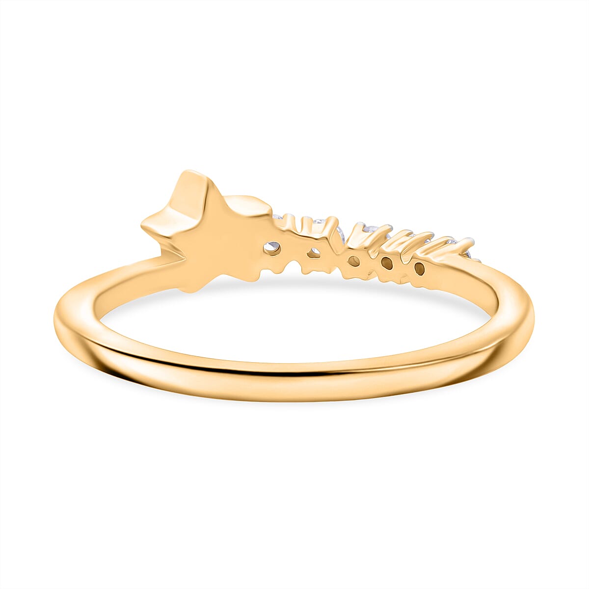 LUXURIANT Lab Grown Diamond 5 Stone Ring in 18K Vermeil Yellow Gold Plated Sterling Silver 8303029 4