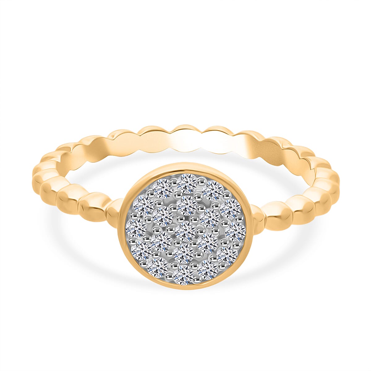 LUXURIANT Lab Grown Diamond Cluster Ring in 18K Vermeil Yellow Gold Sterling Silver 8304590 0