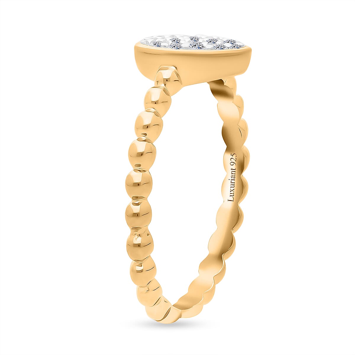 LUXURIANT Lab Grown Diamond Cluster Ring in 18K Vermeil Yellow Gold Sterling Silver 8304590 4