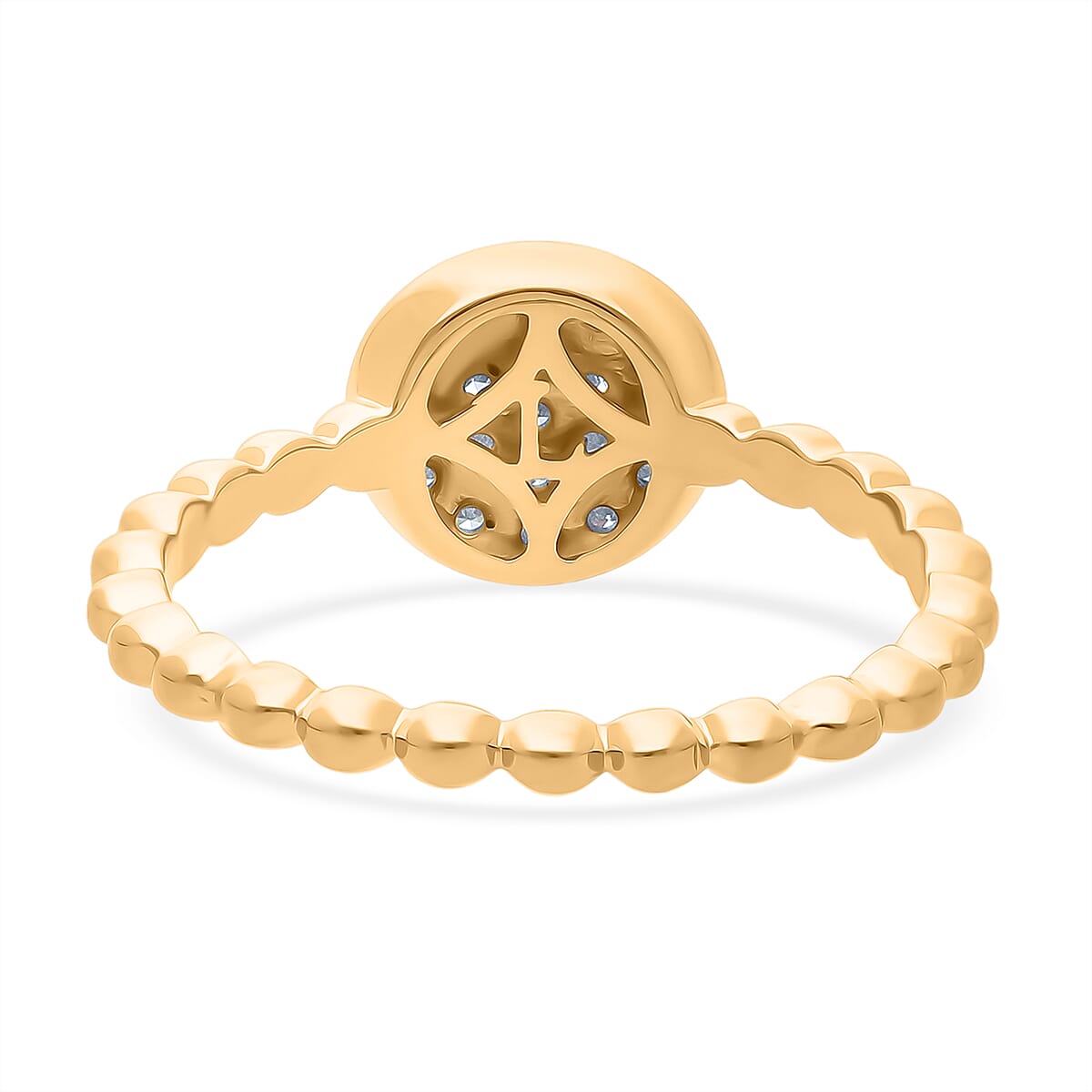 LUXURIANT Lab Grown Diamond Cluster Ring in 18K Vermeil Yellow Gold Sterling Silver 8304590 5