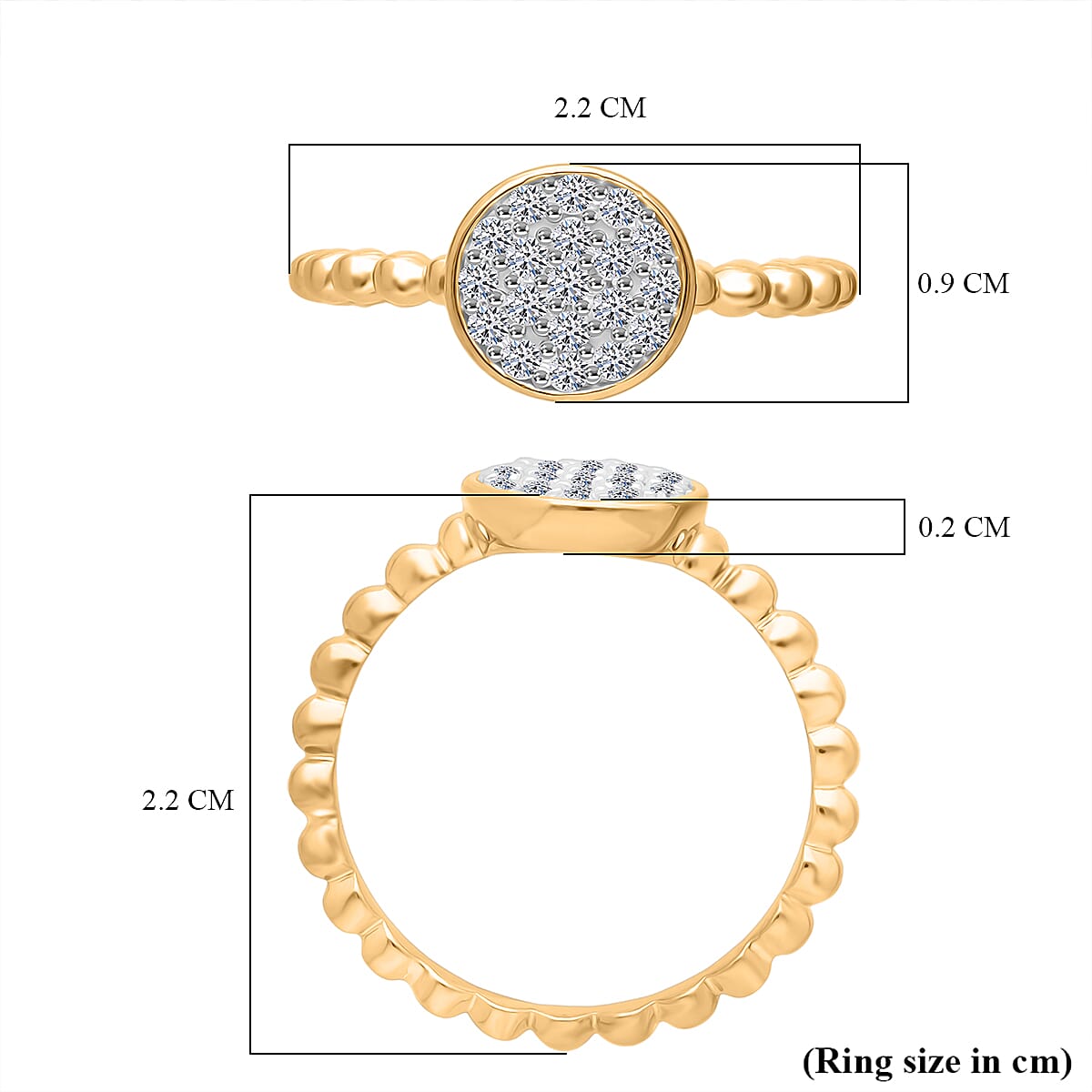 LUXURIANT Lab Grown Diamond Cluster Ring in 18K Vermeil Yellow Gold Sterling Silver 8304590 6