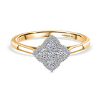 Luxuriant Lab Grown Diamond (SI-G-H) Ring in 18K Vermeil Yellow Gold Plated Sterling Silver 0.33 Ct.