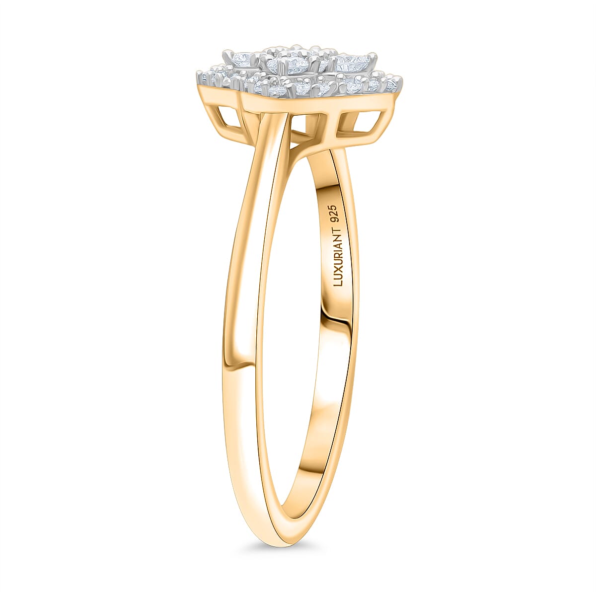 LUXURIANT 0.3 Ct. Lab Grown Diamond Floral Ring in 18K Vermeil Yellow Gold Plated Sterling Silver 8322836 3