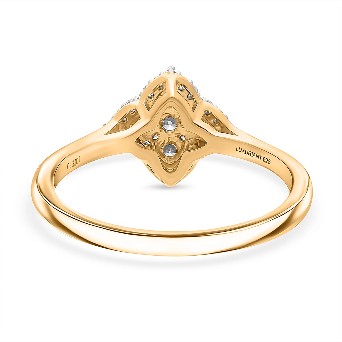LUXURIANT 0.3 Ct. Lab Grown Diamond Floral Ring in 18K Vermeil Yellow Gold Plated Sterling Silver 8322836 4
