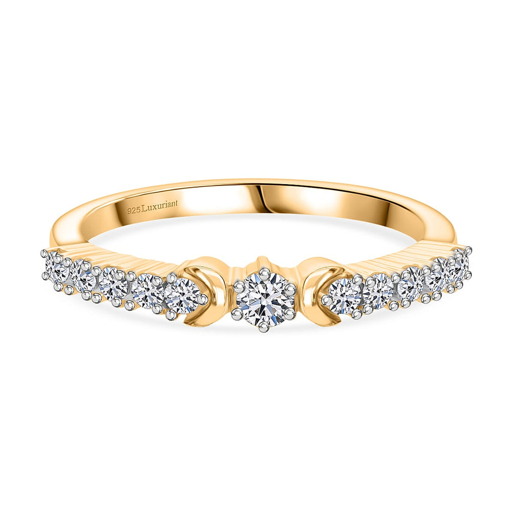 Luxuriant Lab Grown Diamond (SI-GH) Ring in 18K Vermeil Yellow Gold Plated Sterling Silver 0.33 Ct.