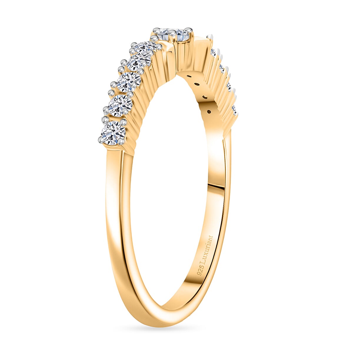 LUXURIANT Lab Grown Diamond Half-Eternity Ring in 18K Vermeil Yellow Gold Plated Sterling Silver 8303048 3