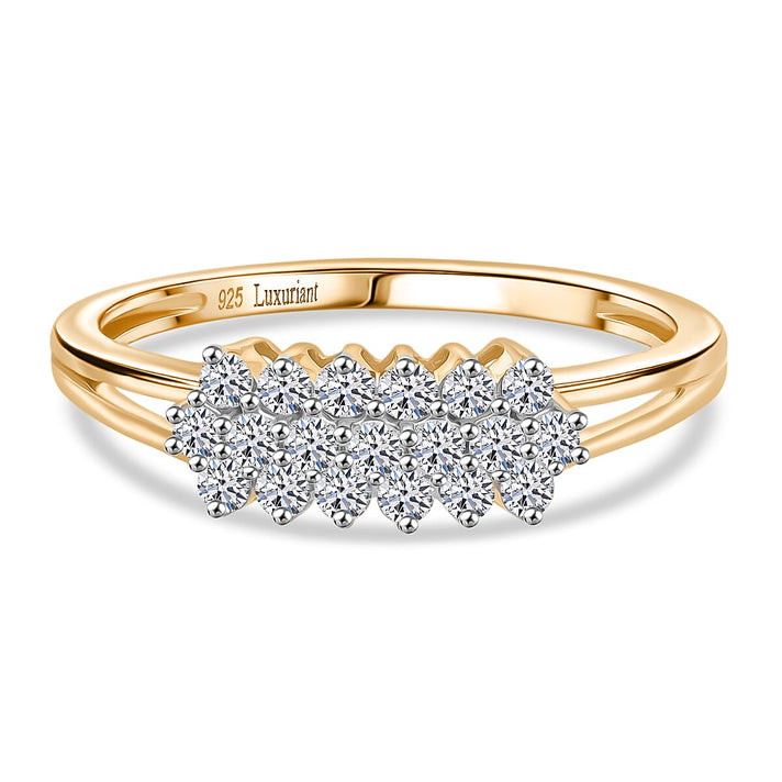LUXURIANT 0.5 Ct. Lab Grown Diamond Cluster Ring in 18K Vermeil Yellow Gold Plated Sterling Silver 8304844 1
