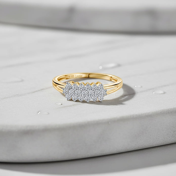 LUXURIANT 0.5 Ct. Lab Grown Diamond Cluster Ring in 18K Vermeil Yellow Gold Plated Sterling Silver 8304844 2