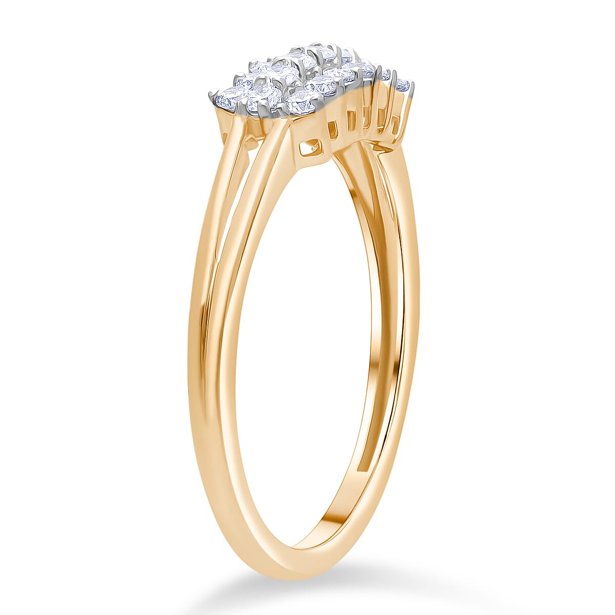 LUXURIANT 0.5 Ct. Lab Grown Diamond Cluster Ring in 18K Vermeil Yellow Gold Plated Sterling Silver 8304844 4