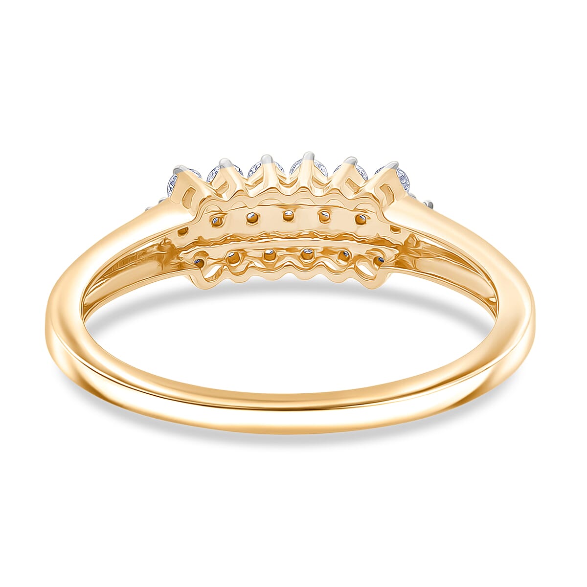 LUXURIANT 0.5 Ct. Lab Grown Diamond Cluster Ring in 18K Vermeil Yellow Gold Plated Sterling Silver 8304844 5